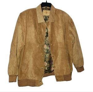 Vintage HUNT CLUB suede leather jacket w/ shoulder pads